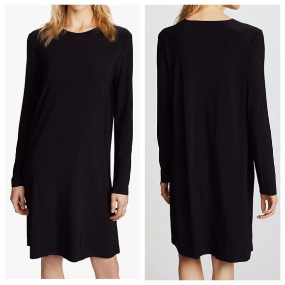 Norma Kamali x Revolve LBD Dress Women's SZ M Black Classic Midi Closet Staple - Picture 1 of 8